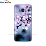 Silicone case For Samsung Galaxy S8 case G950 g950f Back Cover for samsung s8 plus s8+ case G955F protective coque bumper flower