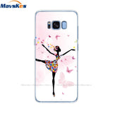 Silicone case For Samsung Galaxy S8 case G950 g950f Back Cover for samsung s8 plus s8+ case G955F protective coque bumper flower