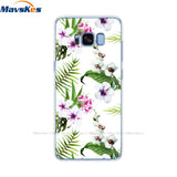 Silicone case For Samsung Galaxy S8 case G950 g950f Back Cover for samsung s8 plus s8+ case G955F protective coque bumper flower