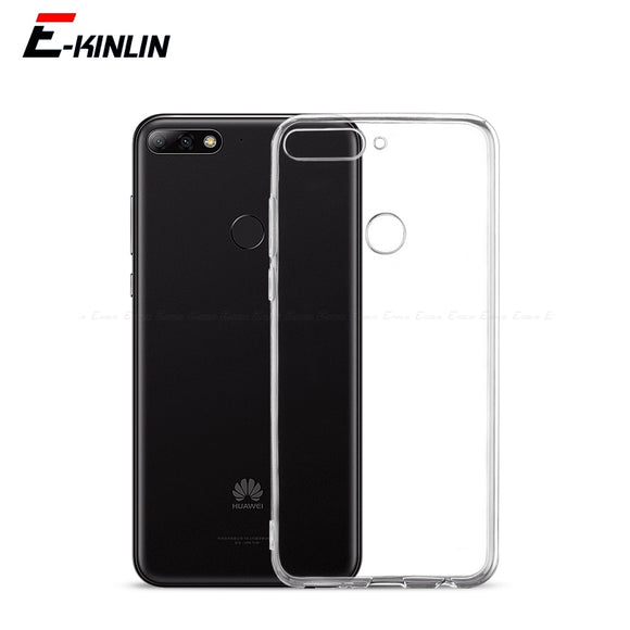 Ultra Thin Clear TPU Case For HuaWei Y9 Y7 Y6 Y5 Prime Pro Lite Compact 2 3 2019 2018 GR5 2017 Back Phone Cover