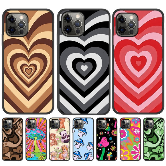 Heart Circle Case For Iphone 13 Pro Max Case iphone 11 12 Pro XS Max 7 8 Plus XR X Mini 6 6S SE 2020 Cover Iphone11 Fundas Coque