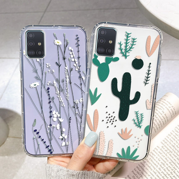 Flower Case For Samsung Galaxy A50 Case On Samsung A70 A30s A40 A20 A20e A10S A01 A10E A02 A 50 70 30s Silicon Anti-fall Covers