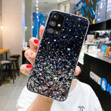 Glitter Star Case for Samsung Galaxy M12 M32 A12 A32 A42 5G A52 A01 Cute Girl Diamond Clear Cover For Galaxy A12 M12 A32 4G A52