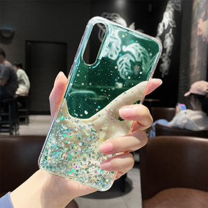 Glitter Star Case for Samsung Galaxy M12 M32 A12 A32 A42 5G A52 A01 Cute Girl Diamond Clear Cover For Galaxy A12 M12 A32 4G A52
