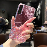 Glitter Star Case for Samsung Galaxy M12 M32 A12 A32 A42 5G A52 A01 Cute Girl Diamond Clear Cover For Galaxy A12 M12 A32 4G A52