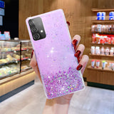 Glitter Star Case for Samsung Galaxy M12 M32 A12 A32 A42 5G A52 A01 Cute Girl Diamond Clear Cover For Galaxy A12 M12 A32 4G A52