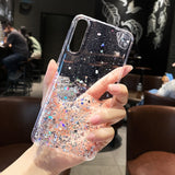 Glitter Star Case for Samsung Galaxy M12 M32 A12 A32 A42 5G A52 A01 Cute Girl Diamond Clear Cover For Galaxy A12 M12 A32 4G A52