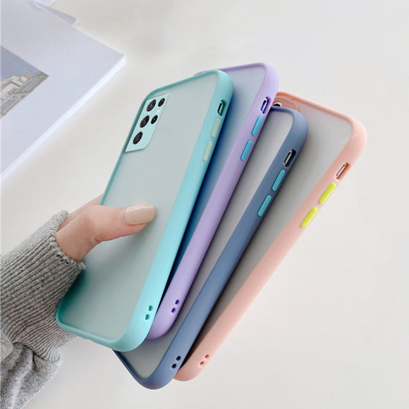 Hot Matte Hard Clear Case Cover For Samsung Galaxy A51 A71 A32 A52 A72 F62 M62 S21 Ultra S20 FE S10 S9 S8 Plus S10E Lens Protect