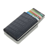 2022 New Credit Card Holder Pu Leather Vintage Card Holder Men And Women Mini wallet Aluminum Antimagnetic Purse Card