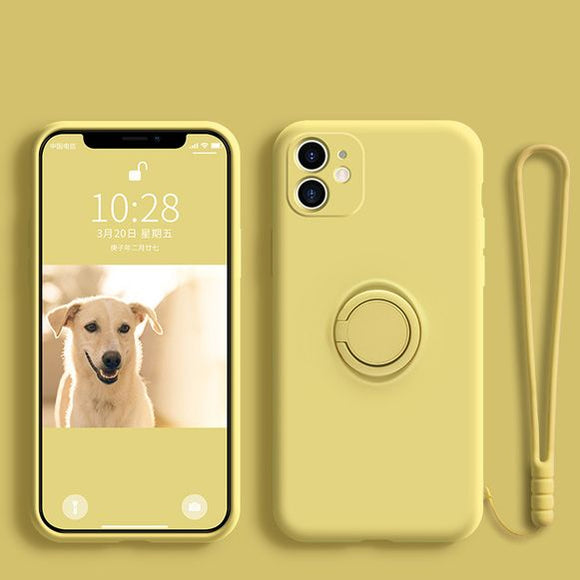 Phone Case For Huawei Y5P Y7P Y6P Y8P Y7A Y6S Y5 Y6 Y7 Y9 Y8S Y9A Y9S Prime 2019 2020 Liquid Silicagel With ring Bracket Cover