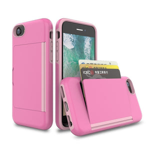 Candy Color Card Slots Case For iPhone SE 2020 6 6s 6plus 6+ 6s Plus 7 Case Flip Armor Cover for iPhone 6s+ 7 7plus 8plus Fundas