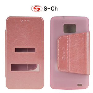 For Samsung Galaxy S2 SII i9100 Fashion PU Leather Flip Wallet Case,Stand Mobile Phone Case,Card Holder Cover Free Shipping