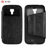 For Samsung Galaxy S4 i9500 S4 Mini i9190 Phone Case Cover Ultra-Thin Stand Soft TPU+PU Fashion Leather Flip S-CH