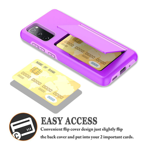 Candy Color Flip Armor Card Slots Cover Funda For Samsung Galaxy S20 FE S20 Fan Edition S 20 Lite S20fe 6.5" 2020 Case Coque