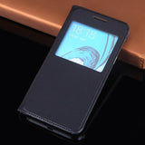 Slim Window View Flip Cover Shockproof Leather Case Phone Carrying Bag For Samsung Galaxy J3 J320 J320F J320H J300 J300F J300H