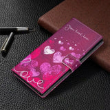 Fashion Love Heart Leather Flip Wallet Case for Samsung Galaxy J4 J6 J8 Plus A6 Plus A7 A9 2018 A42 S20 FE S30 Plus Ultra Cover