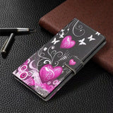 Fashion Love Heart Leather Flip Wallet Case for Samsung Galaxy J4 J6 J8 Plus A6 Plus A7 A9 2018 A42 S20 FE S30 Plus Ultra Cover