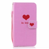 Fashion Love Heart Leather Flip Wallet Case for Samsung Galaxy J4 J6 J8 Plus A6 Plus A7 A9 2018 A42 S20 FE S30 Plus Ultra Cover