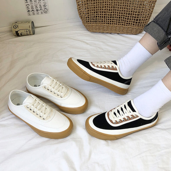 Women's Shoes Summer New Style Japanese Canvas Shoes Hong Kong Women Wind Students Skateboard Shoes Trend Running Shoes