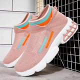 2022 Fashion Mesh Knitting Shoes Women Sneakers New Woven Slip-on Casual Breathable Spring Autumn Sneakers Women Non-slip Shoes