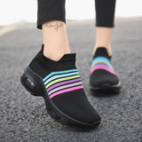 Running Shoes Women Slip-On Mesh Outdoor Couples Breathable Soft Athletics Jogging Sneaker Breathable Zapatillas Mujer Deportiva