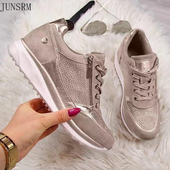 Women Wedge Sneakers Sequins Shake Vulcanized Shoes Fashion Girls Sports Shoes Ladies Footwear