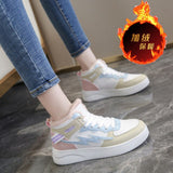 Winter Sneakers Women High-top Platform Shoes Short Plush Shoes 2022 New Lace-up Warm Comfortable Ankle Boots Women Botas Mujer