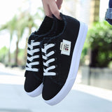 Spring Summer Women Canvas Sneaker Low Top Denim Sneakers Ladies Lace-Up Flat Canvas Trainers Girl Soild Board Shoes Female Tide