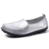 Women&#39;s Genuine Leather Shoes Woman  Loafers Slip-On Woman Ballet Flats Shallow Casual Female Large Size Shoes zapatillas mujer