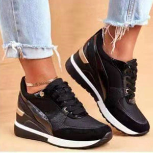 High Heeld Wedge Sneakers For Women Platform Casual Lace-up Shoes For Daily Wear Zapatillas Mujer Кроссовки Женские