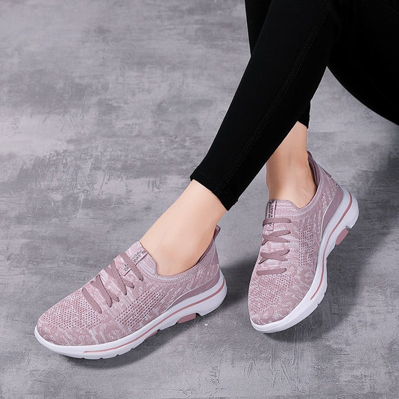 Fashion Women Sneakers Lightweight Outdoor Sports Breathable Mesh Comfortable Running Shoes Women Lace Up Zapatos De Mujer