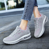 Women Running Shoes Fashion Casual Sneakers Mesh Lace Up Thickening Extra High Shoes Comfortable Breathable Zapatillas Mujer