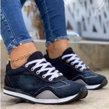 Woman Vulcanize Shoes Breathable Round Head Denim Lace Up Casual Sport Sneakers Ladies Fashion Kawaii Shoes Zapatillas Mujer New