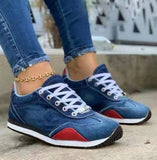 Woman Vulcanize Shoes Breathable Round Head Denim Lace Up Casual Sport Sneakers Ladies Fashion Kawaii Shoes Zapatillas Mujer New