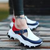 2021 Women Fashion Hollow Out  Sneakers Platform Solid Color Flats Ladies Shoes Casual Breathable Wedges Ladies Walking Sneakers