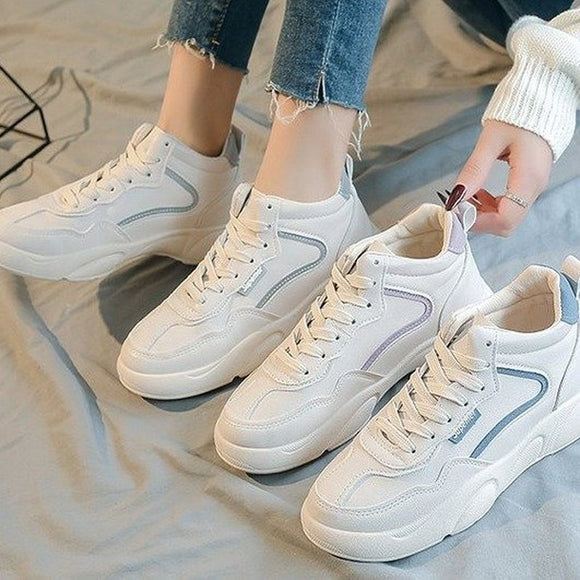 Spring Trend Casual Sport Shoes For Women Sneakers Fashion Woman's Shoes Women New Comfort White Vulcanized Platform Shoes