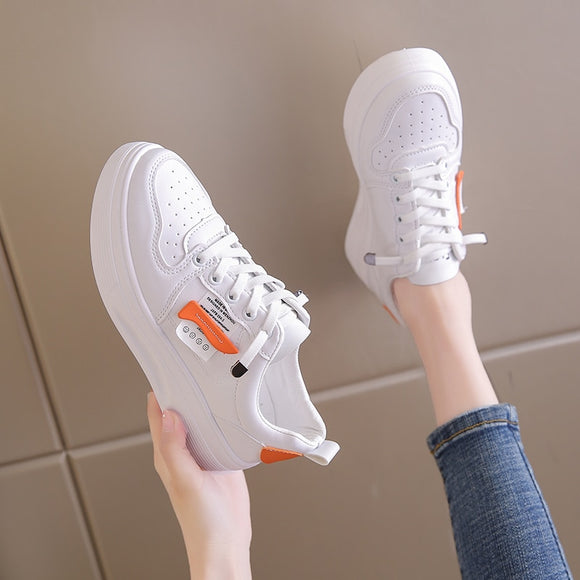 Casual Women's Sneakers Size 35-40 2022 New Lace Up Platform Shoes Woman For Thick Soled Vulcanize Shoes Comfortable Footwear