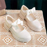 Shoes Cross-tied Elastic Band Platform Shoes Mid Heels Thick Sole Women Boat Shoes Pumps Round Toe