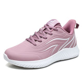 Low-Top Womens Cushion Athletic Walking Sneakers Breathable Gym Jogging Tennis Shoes Fashion Sport Lace Up Platform Tenes