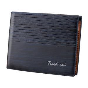 2021 New Men&#39;s Wallet Short Multi-card Coin Purse Fashion Casual Wallet Male Youth Thin Three-fold Horizontal Soft Wallet Men PU
