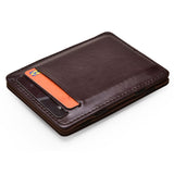 Hot Sale Vertical Men Magic Wallet Small Leather Elastic Ribbon Cash For Money Purse Mini ID Card Holder Bank Credit Card Case