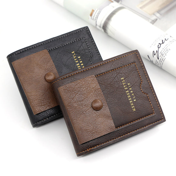 New Men's Short Retro Wallet Large-capacity Fashion Leisure Multi-card Men's Zipper Wallet