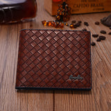 Casual knitting pattern leather wallet for Men Money bag Male card holder Man Purse