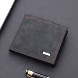 Men Vintage Pu Leather Short Wallets Vertical Thin Male Trifold Square Credit Card Holder Male Brown Small Money Purses 2022 New