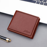 Men Vintage Pu Leather Short Wallets Vertical Thin Male Trifold Square Credit Card Holder Male Brown Small Money Purses 2022 New