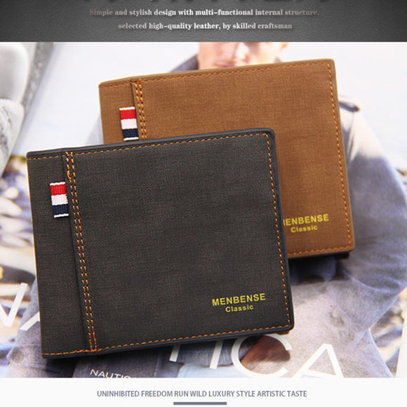 New Men's Wallet Short Horizontal Wallet Three-Fold Zipper Personalized Business Men's Multifunction Wallet