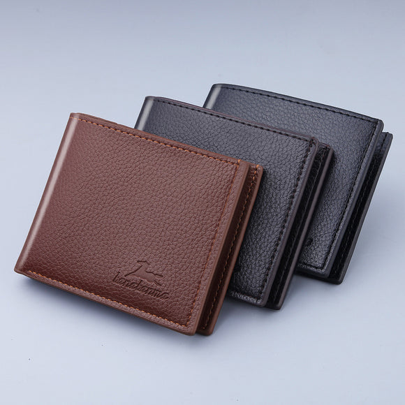 New Men's Wallet Hot Sale Casual Two-fold Short Horizontal Men's Wallet PU Solid Color Men's Open Coin Purse Luxury Brand Wallet