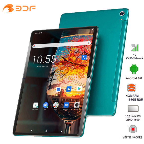 2021 New Arrival 10.8 Inch Tablet Pc MTK6797 Deca Core 2560*1600 IPS Display 4GB/64GB Tab 13MP Camera 4G LTE Network Tablets