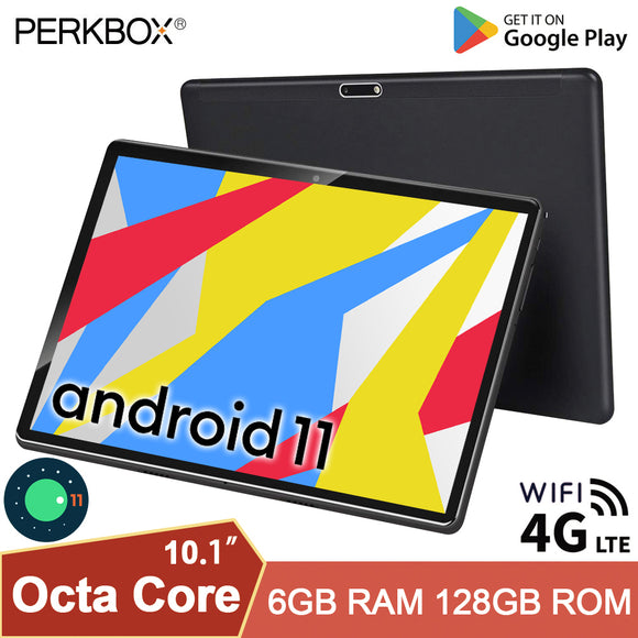 Global Perkbox 10 Inch Tablet Android 11.0 Octa Core 6GB RAM 128GB ROM 4G FDD LTE 1280X800 HD IPS WiFi Bluetooth GPS Type C Pad