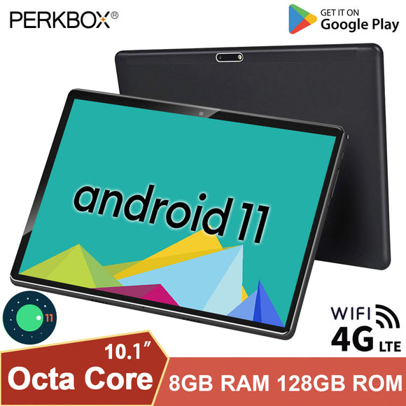 New Release 10 Inch Tablet Android 11 Octa Core CPU 8GB RAM 128GB ROM 1280x800 FHD IPS 4G LTE Network WiFi Youtube Media Pad GPS